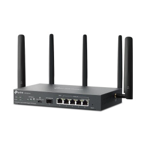 "Omada 4G+ Cat6 AX3000 Gigabit VPN Router PORT: 1× Gigabit SFP WAN/LAN Port, 1× Gigabit RJ45 WAN Port, 4× Gigabit WAN/LAN RJ45 Ports, 1 Nano SIM slot (4G+ Cat6) SPEED: 574Mbps at 2.4 GHz + 2402 Mbps at 5 GHz (HE160) Wi-Fi Speed, 300 Mbps Download LTE - Img 3