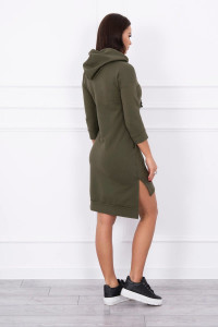 Дамска асиметрична рокля Васи 64632 - khaki - Img 5