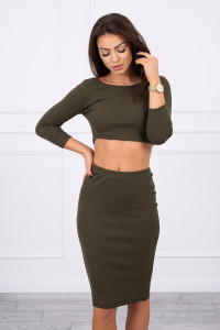 Дамски елегантен комплект Лея 9084 - khaki