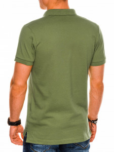 Мъжка тениска с яка S1048 - khaki - Img 4