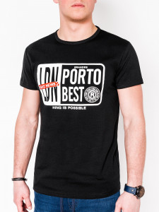Мъжка тениска PORTO S1063 - черна