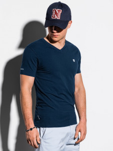 Мъжка изчистена тениска S1183 - navy