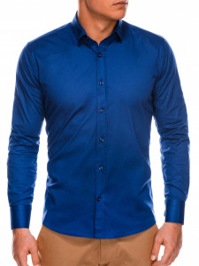 Класическа тънка риза със Slim fit кройка, класическа яка, дълъг ръкав и закопчаване отпред. Перфектна както за ежедневието, така и за по-официални случаи.