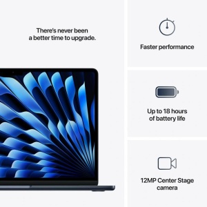 MacBook Air 13.6" Retina/Apple M4 (CPU 10-core, GPU 8-core, Neural Engine 16-core)/16GB/256GB - Midnight - US KB (2025) 30W USB C ( CTO from MW123RO/A ) - Img 6