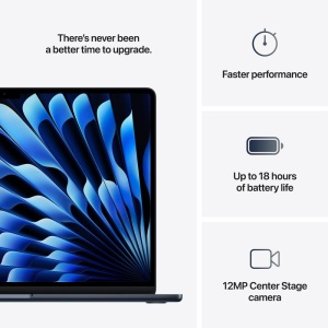 MacBook Air 15.3" Retina/Apple M4 (CPU 10- core, GPU 10- core, Neural Engine 16- core)/32GB/1TB - Midnight - INT KB (2025) (CTO from MC6L4RO/A ) - Img 4
