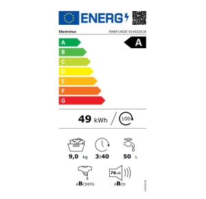 Masina de spalat rufe Electrolux EW6F1492E, 9 kg, 1400 rpm, Clasa A, Motor Inverter cu MagnetPermanent, Display LED, SensiCare, TimeManager, Alb - Img 2