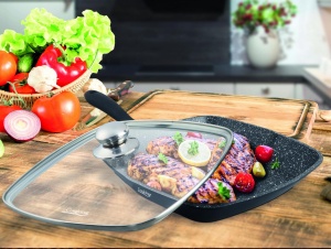 TIGAIE GRILL ALUMINIU + CAPAC 28 x 4.5 CM , DARK LINE, COOKING BY HEINNER - Img 6