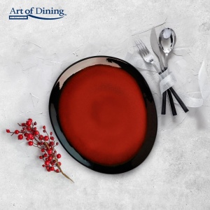 FARFURIE OVALA CERAMICA 21 CM, VULCANO, ART OF DINING BY HEINNER - Img 2