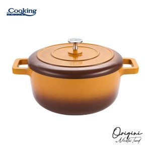 SEMIOALA ALUMINIU TURNAT + CAPAC 24x12 CM,3.9L, NICOLAI TAND, ORIGINI, COOKING BY HEINNER