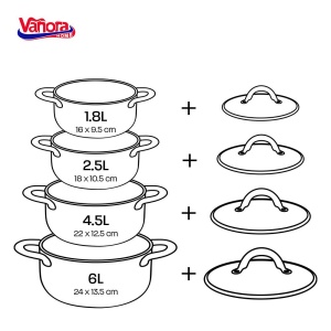 SET GATIT DIN INOX 8 PIESE, MEDINA, VANORA HOME - Img 3