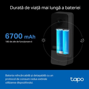 TP-Link Sonerie video smart TAPO D230S1, Senzor: 1/2.7“, Lentile F/NO: 2.1, IR pana la 7m, Rezistenta la ap: IP64, Unghi vizualizare: 160° pe diagonală, Rezolutie: 2K 5MP (2560 × 1920px), Compresie video: H.264, Microfon și difuzor încorporate, Standarde - Img 5