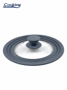 CAPAC STICLA CU MARGINE DIN SILICON AJUSTABILA PE 3 DIMENSIUNI 16/18/20 CM, COOKING BY HEINNER