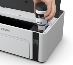 Imprimanta inkjet mono CISS Epson M1120, dimensiune A4, viteza max 32ppm, rezolutie printer 1440x720dpi, alimentare hartie 150 coli, volum maxim printare : 15000pagini/luna, interfata: USB 2.0, Wireless, consumabile: Ecotank MX1xx negru XL (6k/pag.), - Img 3