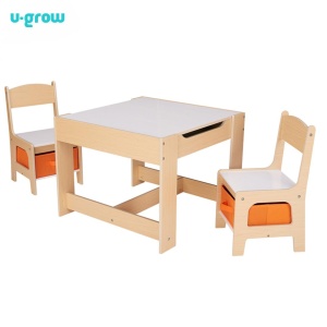 Set masuta si 2 scaune , lemn natur, U-Grow - Img 2