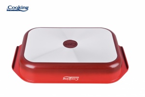 TAVA ALUMINIU CU ACOPERIRE CERAMICA 39.5x26 CM, RED LINE, COOKING BY HEINNER - Img 4