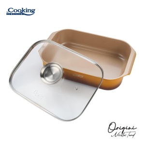 TAVA INALTA CUPTOR DIN ALUMINIU TURNAT + CAPAC 39 x 26 x 8.5 CM, 6 L, NICOLAI TAND, ORIGINI, COOKING BY HEINNER - Img 2