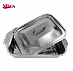 TAVA INOX CU CAPAC 36.5x22x7 CM, ZIRA, VANORA HOME - Img 3