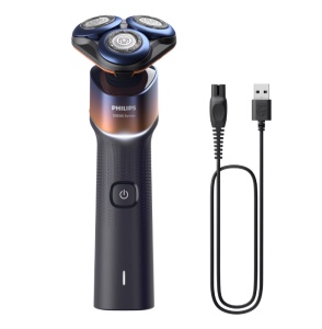 Aparat de ras PHILIPS Seria 5000 X5012/00, barbierit umed/uscat, tehnologie SkinProtect, capete flexibile 360, 50 de min, lame ComfortCut, Crom/Portocaliu - Img 2