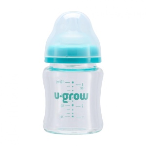 Biberon de sticla 120 ml+2 tetine extra, U-Grow