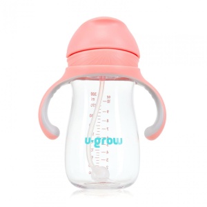 Cana cu pai tritan, roz, 300ml, U-Grow - Img 2