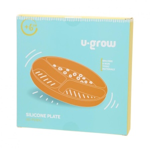 Farfurie compartimentata din silicon cu ventuza, orange, U-Grow - Img 5