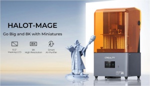 Imprimanta 3D Creality Halot-MAGE cu rasina, Tehnologie SLA, Stereolitografie, sursa 100W, dimensiuni printare: 228*128*230mm, Dimensiuni imprimanta: 333*270*608mm, Viteza:1-5s/strat, Inaltime strat:0.05-0.15mm, LCD 10.3", rezolutie: 8K(7680x4320),