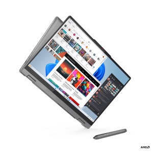 Laptop Lenovo IdeaPad 5 2-in-1 16AHP9, 16" WUXGA (1920x1200) IPS 300nits Glossy, 45% NTSC, 60Hz, TÜV Low Blue Light, Glass, Touch, AMD Ryzen™ 7 8845HS (8C / 16T, 3.8 / 5.1GHz, 8MB L2 / 16MB L3), video Integrated AMD Radeon™ 780M Graphics, RAM 16GB - Img 8