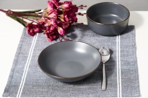 SET 6 FARFURII ADANCI, CERAMICA 20 CM, CALYPSO, ART OF DINING BY HEINNER - Img 2