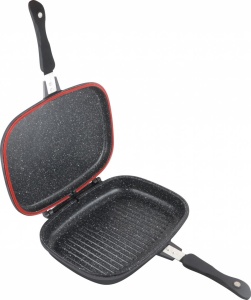 TIGAIE DUBLA DREPTUNGHIULARA TIP GRILL,ALUMINIU,32x24x7.5 CM,DARK LINE INDUCTIE, COOKING BY HEINNER - Img 3