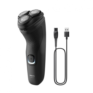 Aparat de ras PHILIPS Seria 1000 S1141/00, Autonomie 40 min, 3 elemente de taiere, Negru, L x A x I (mm) 80x100x190 - Img 2