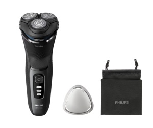 Aparat de ras PHILIPS Shaver Seria 3000 S3244/12, barbierit umed şi uscat, fara fir, capete 5D pivotante si flexibile, lame autoascutire, 60 min, sistem de barbierire anticoroziune, capac de protectie, Negru - Img 2