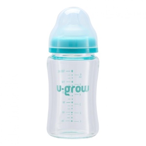 Biberon de sticla180 ml+2 tetine, U-Grow
