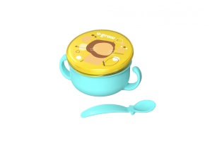 Bol 2 in 1 pentru snackuri si lingurita, blue, U-Grow - Img 3