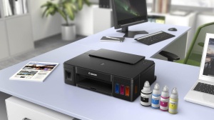 Imprimanta inkjet color CISS Canon G1410, dimensiune A4, viteza 8.8ipm alb-negru, 5ipm color, rezolutie printare 4800x1200 dpi, imprimare fara margini format 10x15, alimentare hartie 100 coli, interfata: USB Hi- Speed, consumabile: GI-490 PGBK ,GI-490 C - Img 2