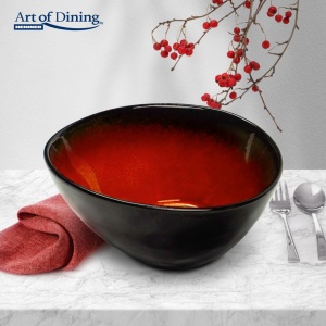 SET 4X BOL OVAL CERAMICA 16 CM , VULCANO, ART OF DINING BY HEINNER - Img 2
