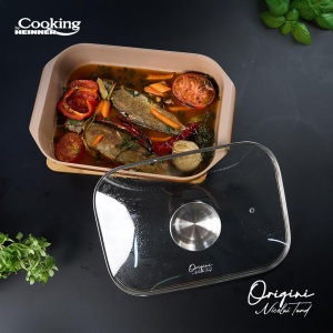 TAVA INALTA CUPTOR DIN ALUMINIU TURNAT + CAPAC 39 x 26 x 8.5 CM, 6 L, NICOLAI TAND, ORIGINI, COOKING BY HEINNER - Img 6