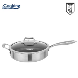TIGAIE ADANCA INOX +CAPAC STICLA IN 3 STRATURI 28*7.5CM, 4.2 L, TITANIUM3, COOKING BY HEINNER - Img 3