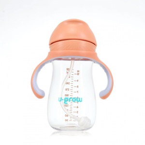 Cana cu pai tritan, orange, 300ml, U-Grow - Img 2
