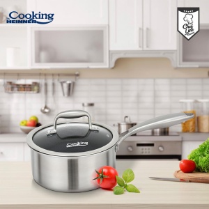 CASEROLA INOX+CAPAC STICLA IN 3 STRATURI 18X9 CM, 2 L, TITANIUM3, COOKING BY HEINNER - Img 4