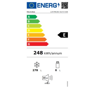 Congelator Electrolux LUS7ME28X, 6 rafturi, 278 l, No Frost, Control electronic, Usa reversibila, Iluminare LED, Clasa E, H 186 cm, Inox antiamprenta - Img 3