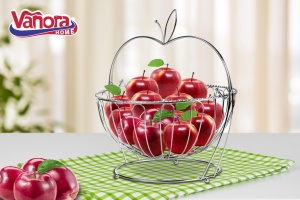 COS FRUCTE METALIC CU STAND, 30x29 CM,VANORA HOME - Img 3