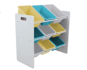Raft depozitare jucarii cu 9 cosuri blue/galben, U-Grow - Img 2