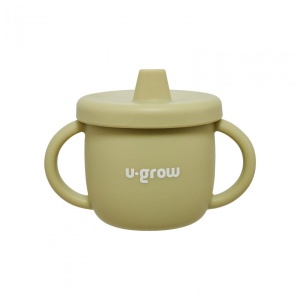 Set diversificare 3 piese silicon : bol , farfurie si cana cu cioc, olive, U-Grow - Img 5