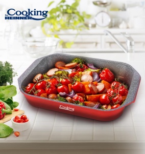 TAVA ALUMINIU CU ACOPERIRE CERAMICA 39.5x26 CM, RED LINE, COOKING BY HEINNER - Img 5