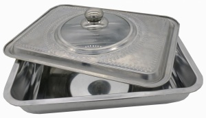 TAVA CUPTOR CU CAPAC, INOX ,35*26*7CM, VANORA HOME - Img 2
