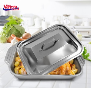 TAVA INOX CU CAPAC 36.5x22x7 CM, ZIRA, VANORA HOME - Img 4