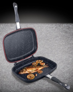 TIGAIE DUBLA DREPTUNGHIULARA, ALUMINIU,32x24x7.5cm, DARK LINE CLASSIC, COOKING BY HEINNER - Img 5