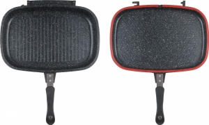 TIGAIE DUBLA DREPTUNGHIULARA TIP GRILL, ALUMINIU, 36x24x7.5 CM,DARK LINE CLASSIC,COOKING BY HEINNER - Img 3