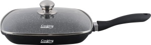 TIGAIE GRILL ALUMINIU + CAPAC 28 x 4.5 CM , DARK LINE, COOKING BY HEINNER