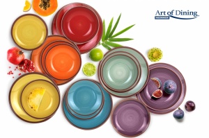 SERVICIU MASA CERAMICA 18PCS, AQUARELLE, ART OF DINING BY HEINNER - Img 4